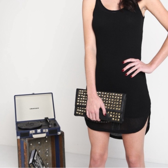 One Faded Knight Black and Gold Studded Clutch - Picture 3 of 5